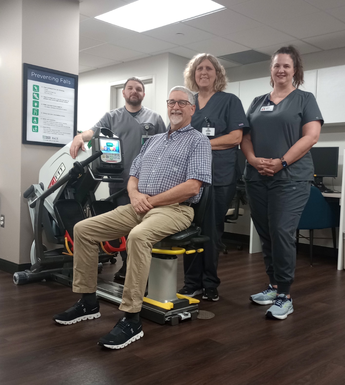 Baptist Health PACE has a therapy team, on-site at the Adult Day Health Center, consisting of two occupational therapists and two physical therapists.